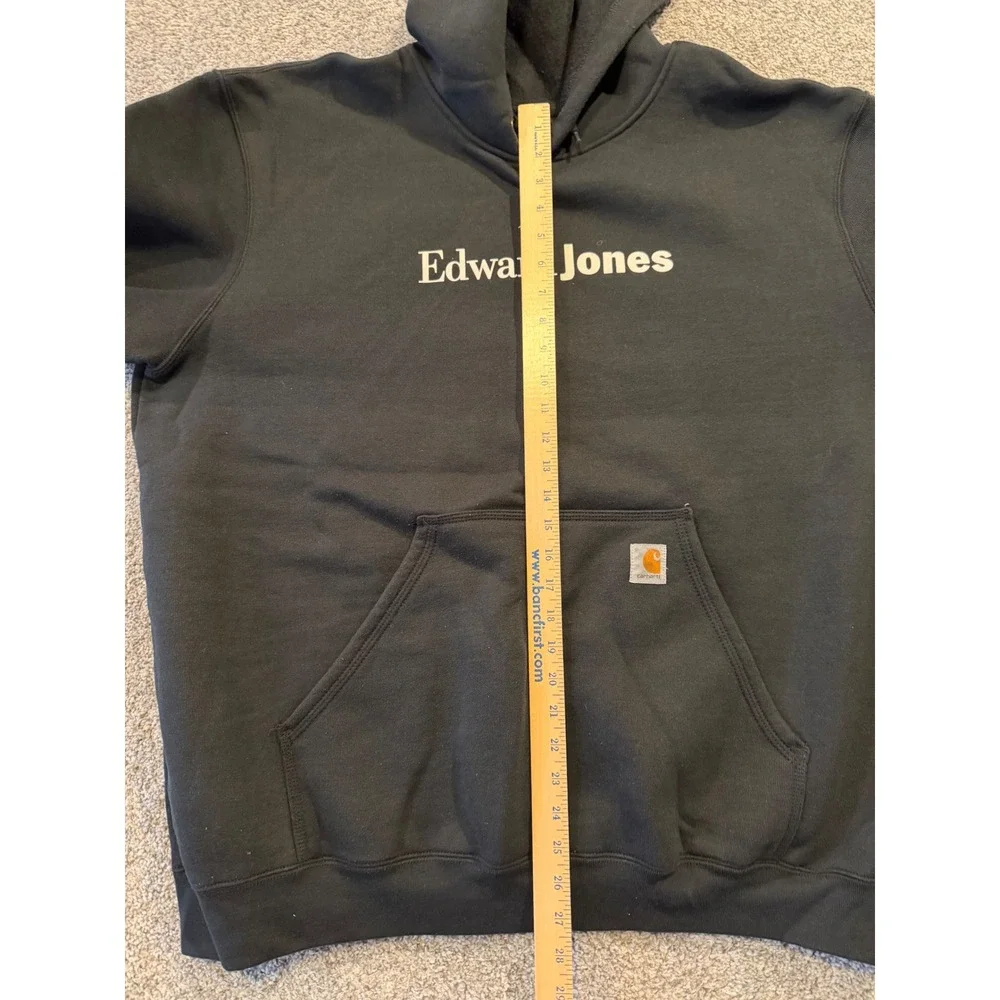 Carhartt Hoodie Mens 2XL Black Edward Jones K121 Pullover Original Fit Logo Work